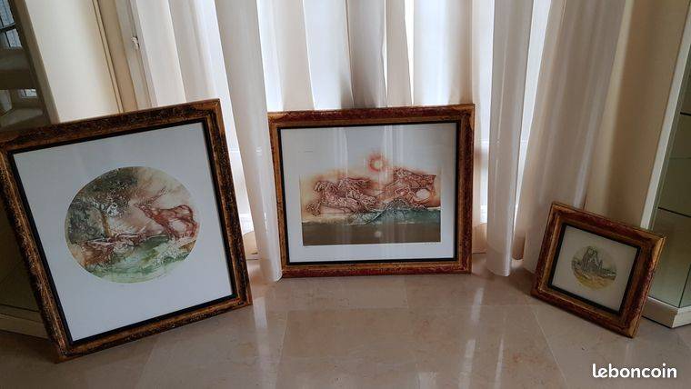Vends lot de 3 tableaux de Carmelito da Punta