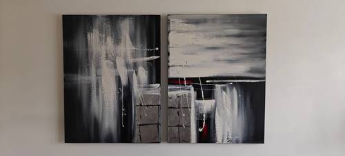 Tableau diptyque toile grand format