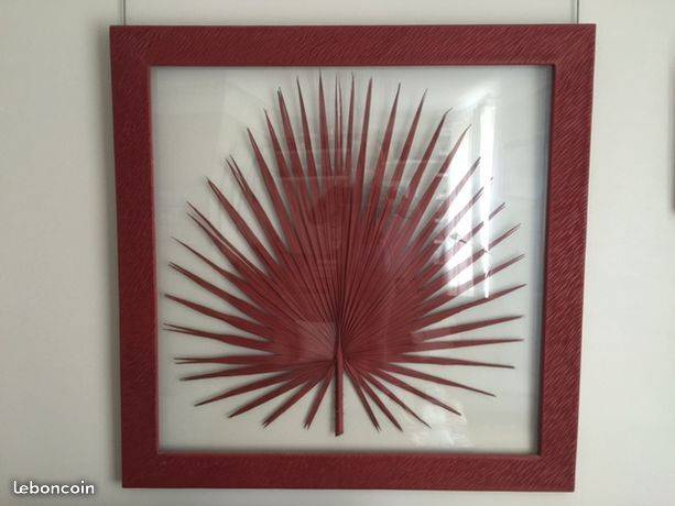 Tableau/feuille exotique sous verre
