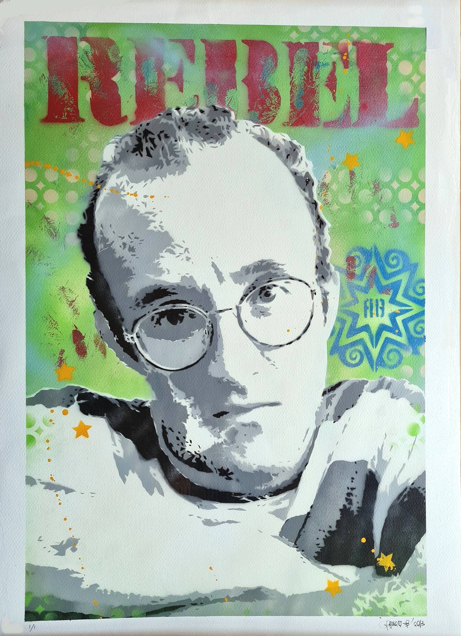 Tableau lithographie street-art de Alessio-B