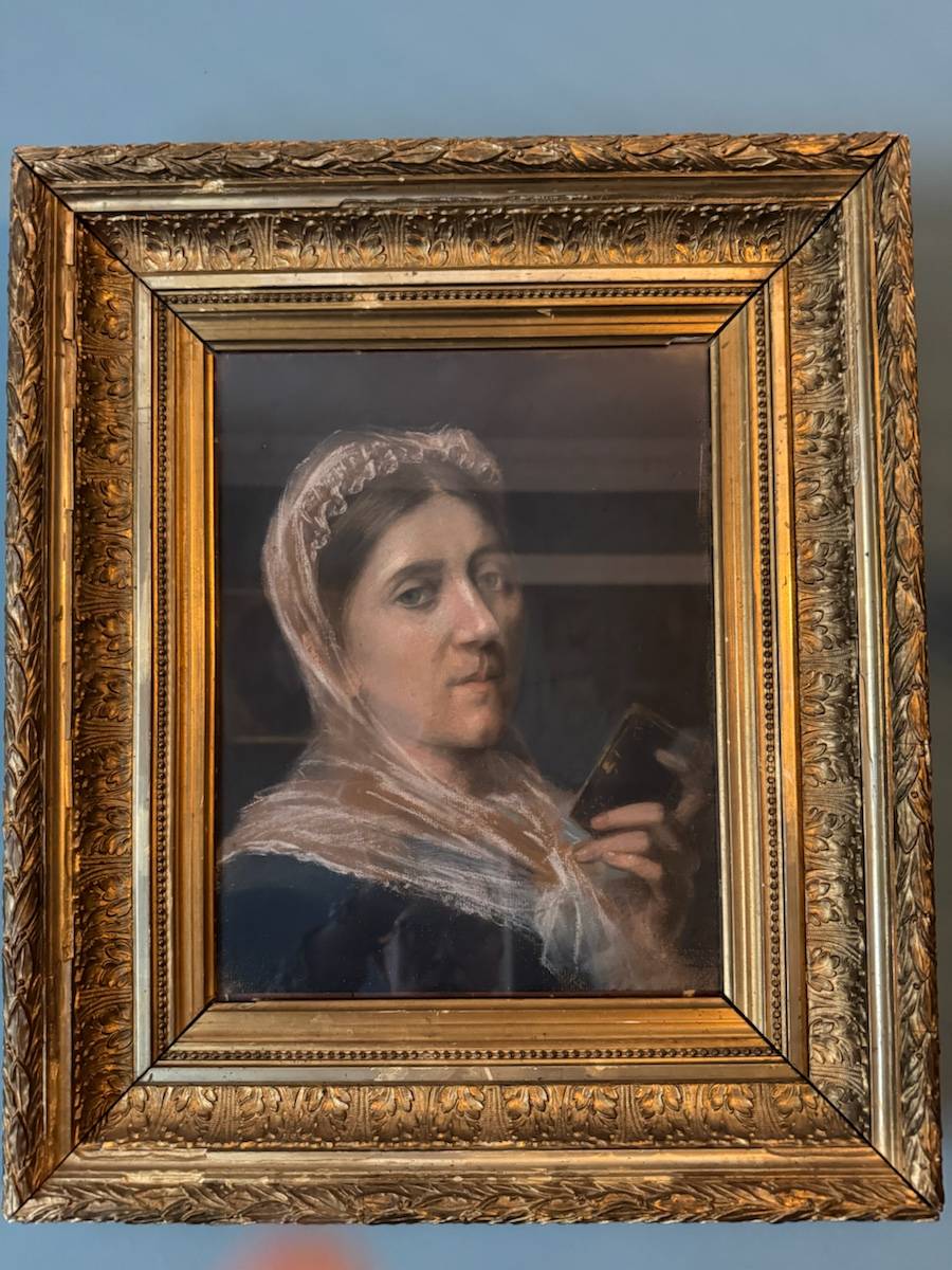 Tableau portrait pastel XIXème