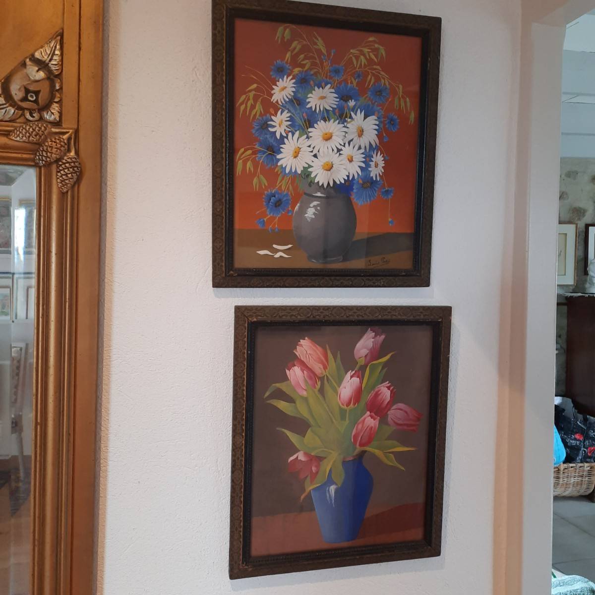 Lot de 2 tableaux signés Louis Petit