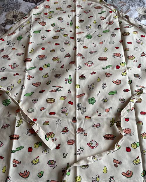 Tablier de cuisine très gai. Pur coton. Neuf
