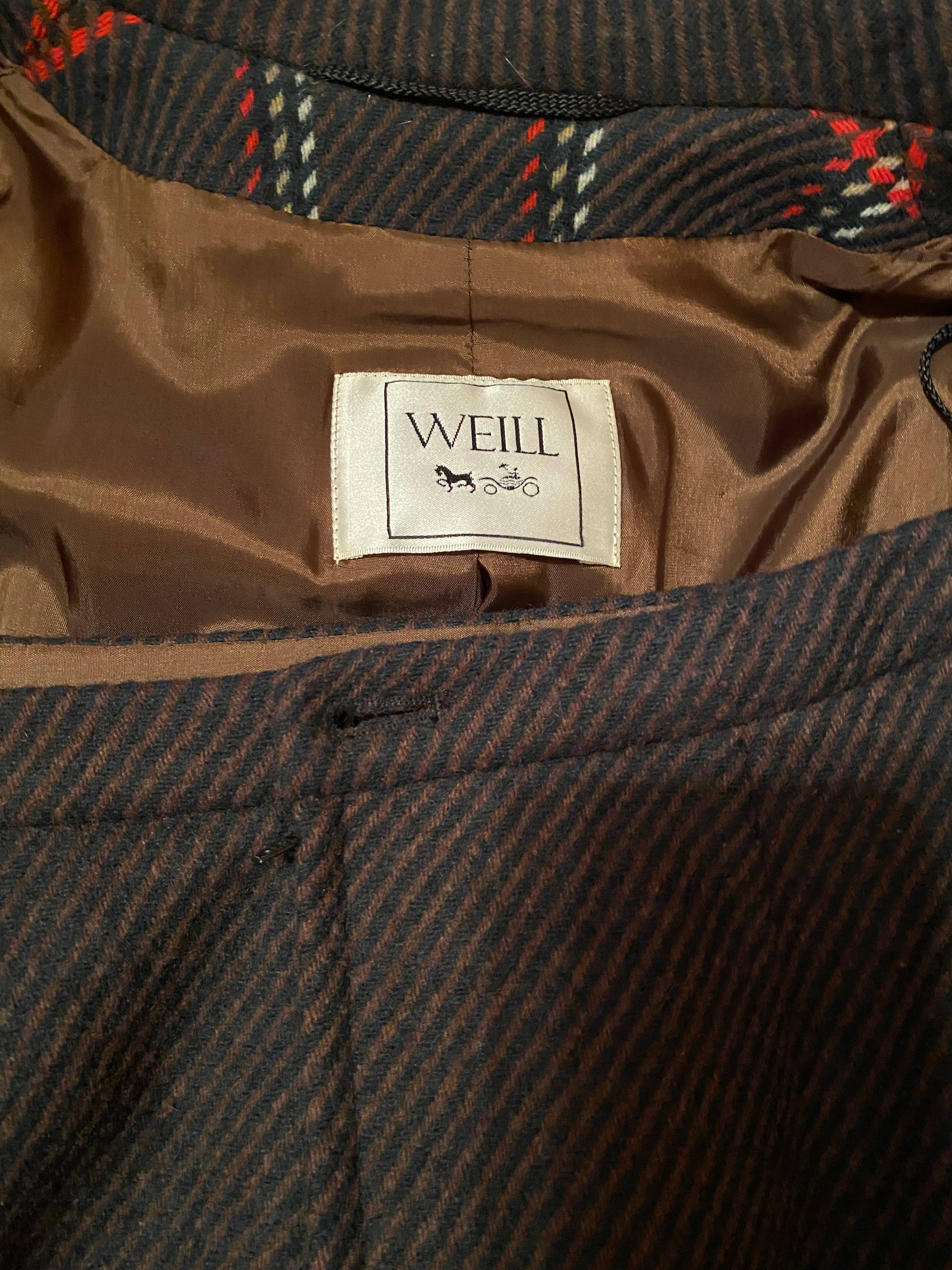 Tailleur 100% laine à carreaux Weill taille 42