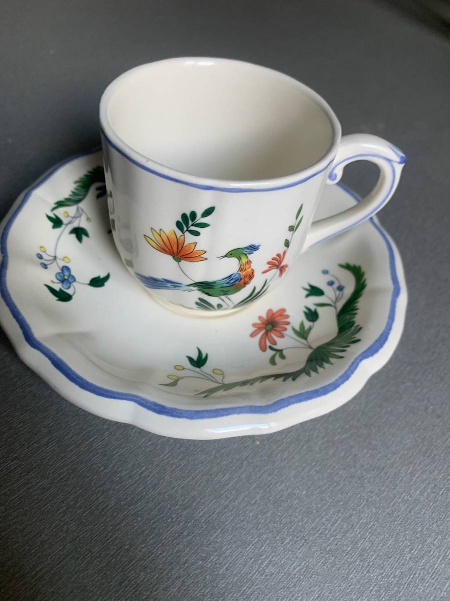 Vends tasses oiseaux de paradis en faïence de Giens
