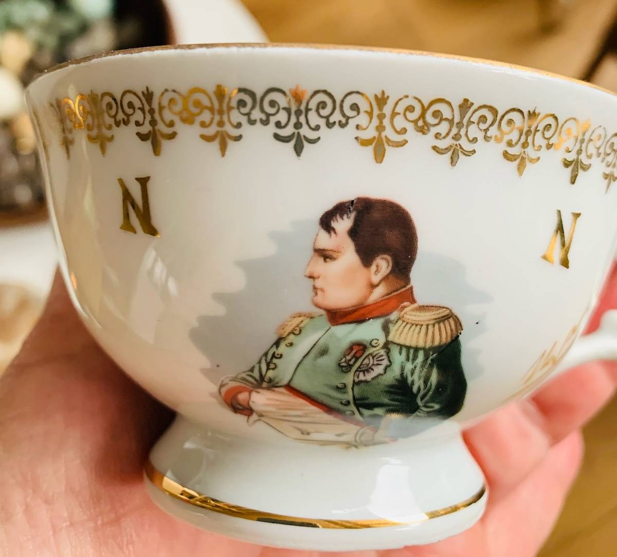 Tasse Et Sous-tasse à L'effigie De Napoléon - Porcelaine Vintage - Occasion