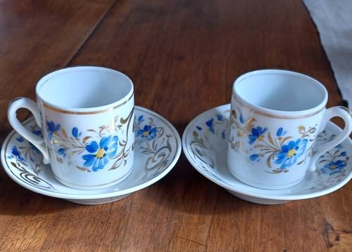 Tasses à café en Vieux Paris fin 19ème