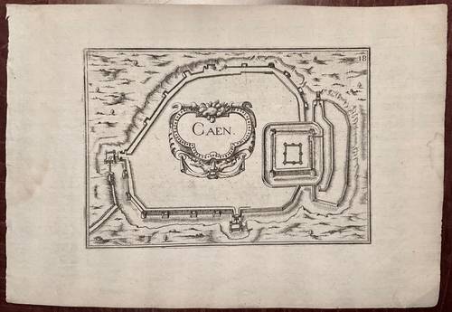 Tassin c.1630 Plan de Caen et carte du Gouvernement de Caen