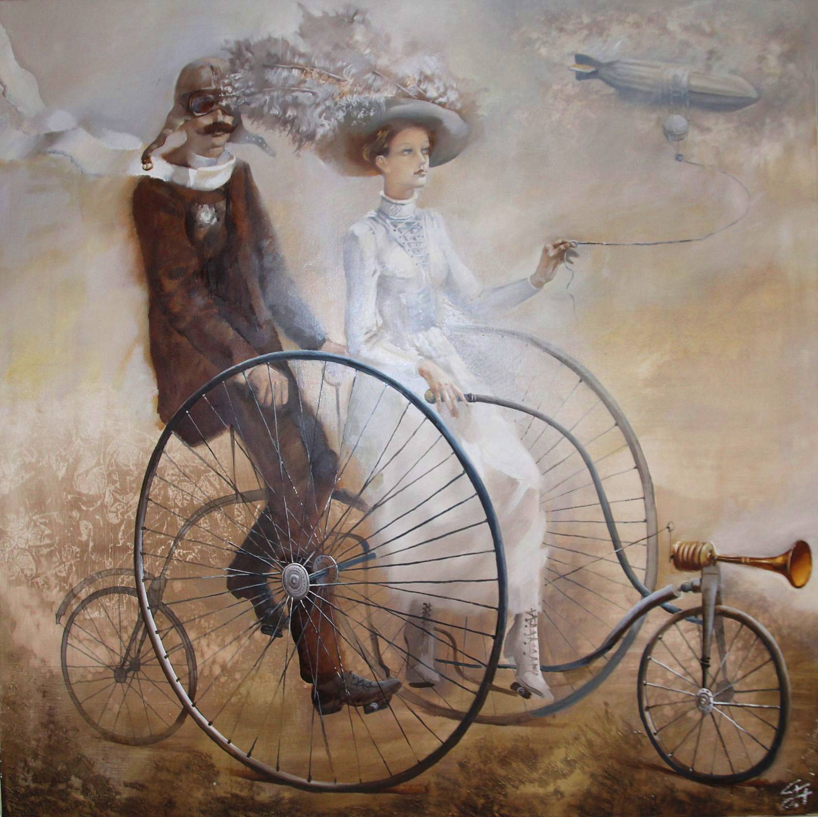 Oleg Tchoubakov - La promenade Huile sur toile - Signée à la main