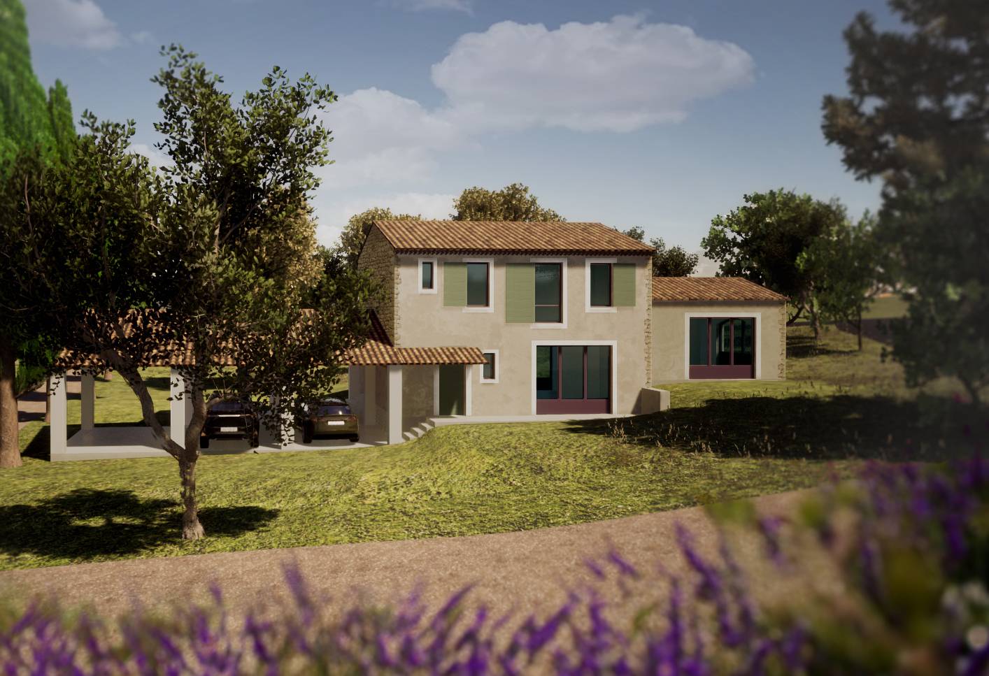 Vends terrain 2460m² avec permis purgé villa 150m² Saint-Saturnin-lès-Apt