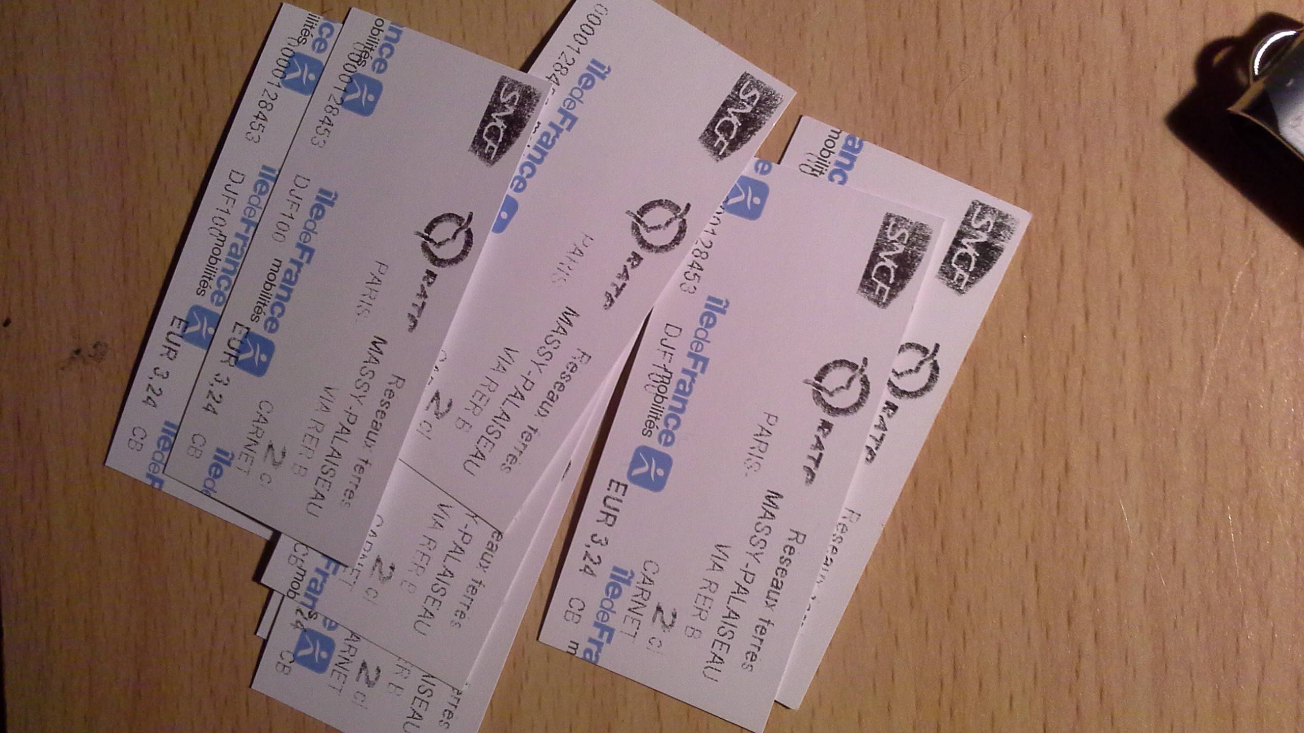 Propose tickets RER Paris → Massy