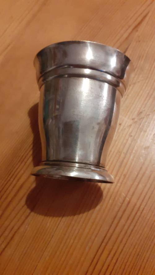 Timbale de baptême en métal argenté