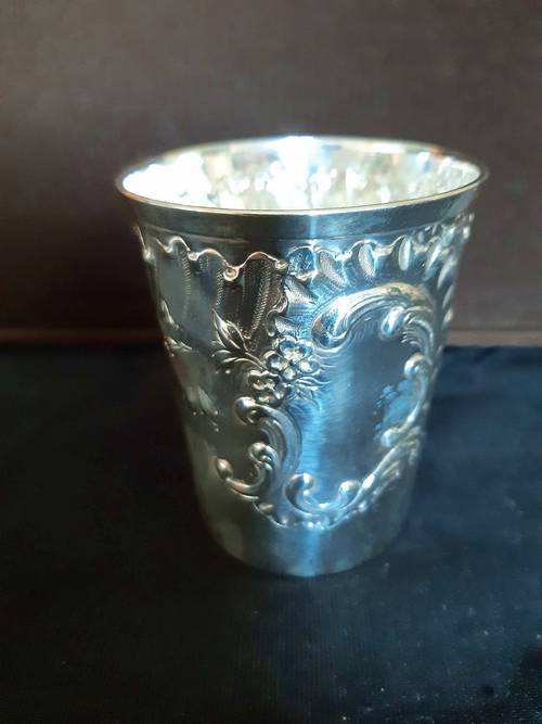 Timbale Française argent Massif 800 Rocaille