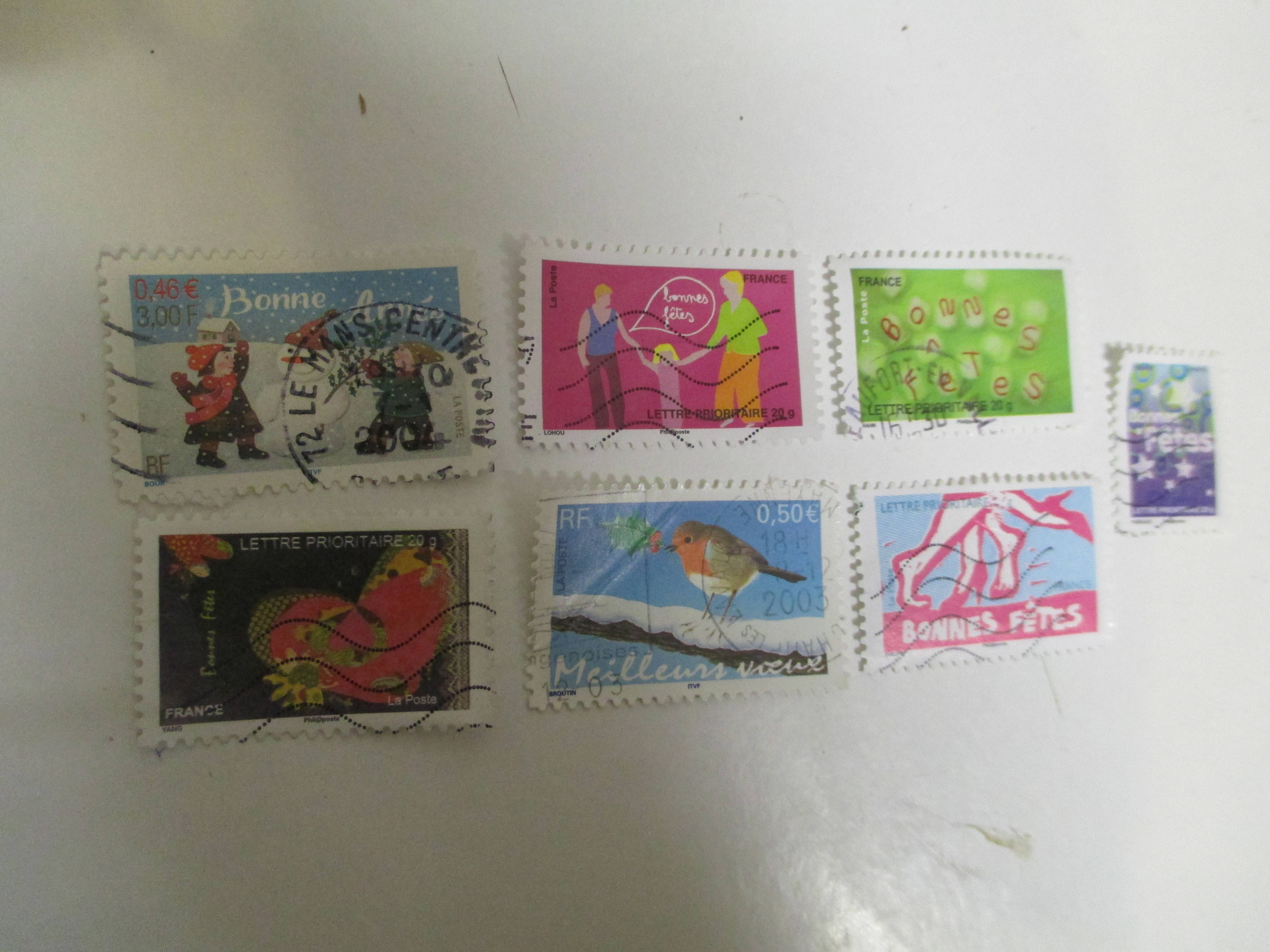 Timbres oblitérés Bonnes Fêtes !