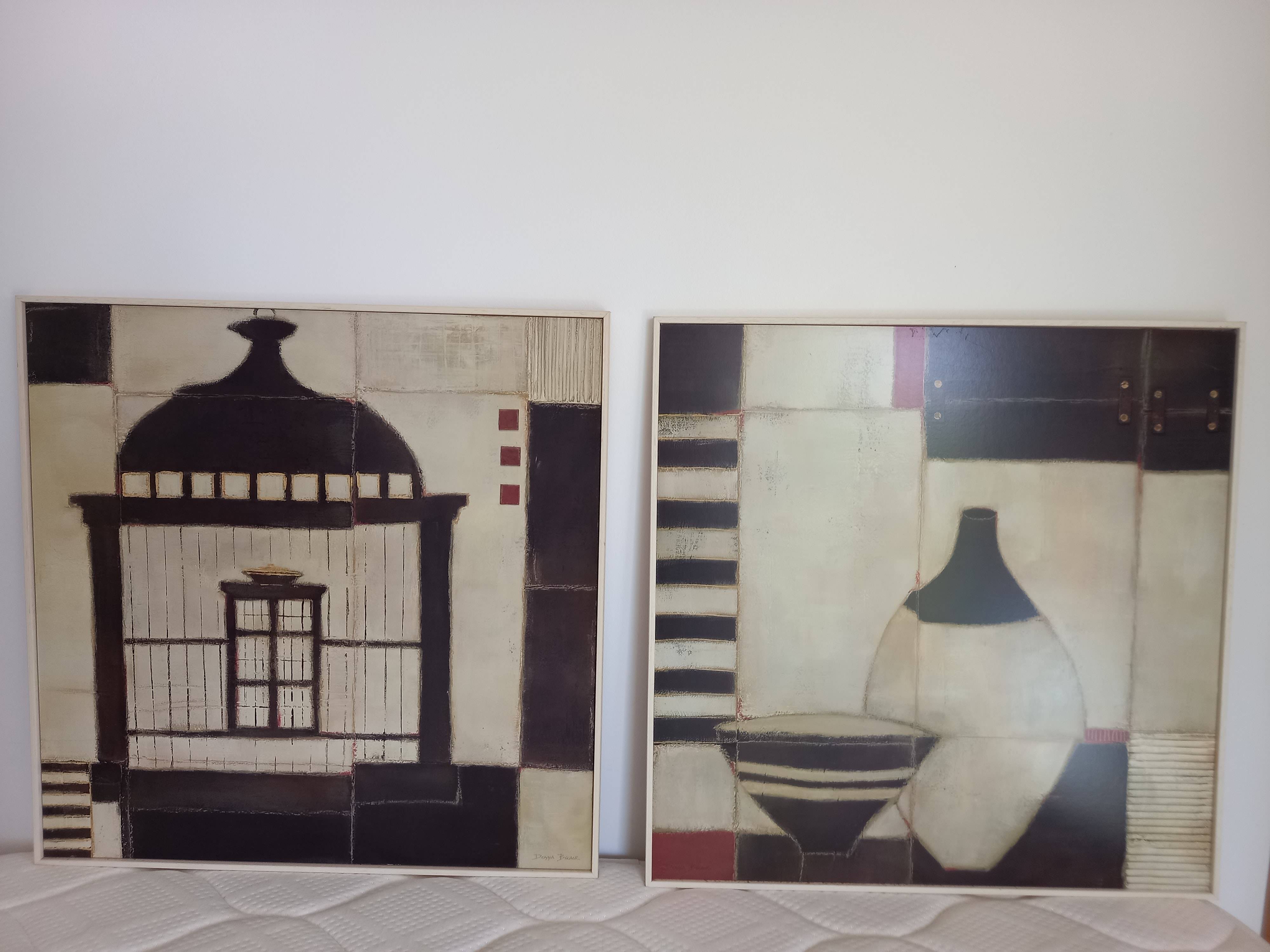 Lot de deux tirages encadrés de lithographies de Donna Becher