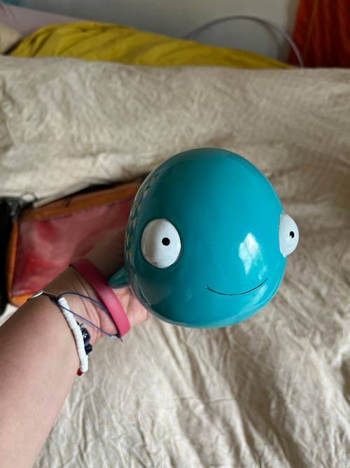 Vends tirelire baleine drôle bleue turquoise