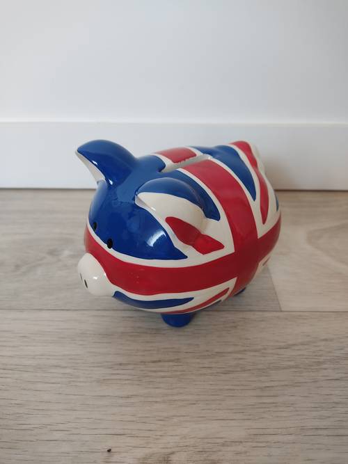 Tirelire cochon drapeau Royaume Uni