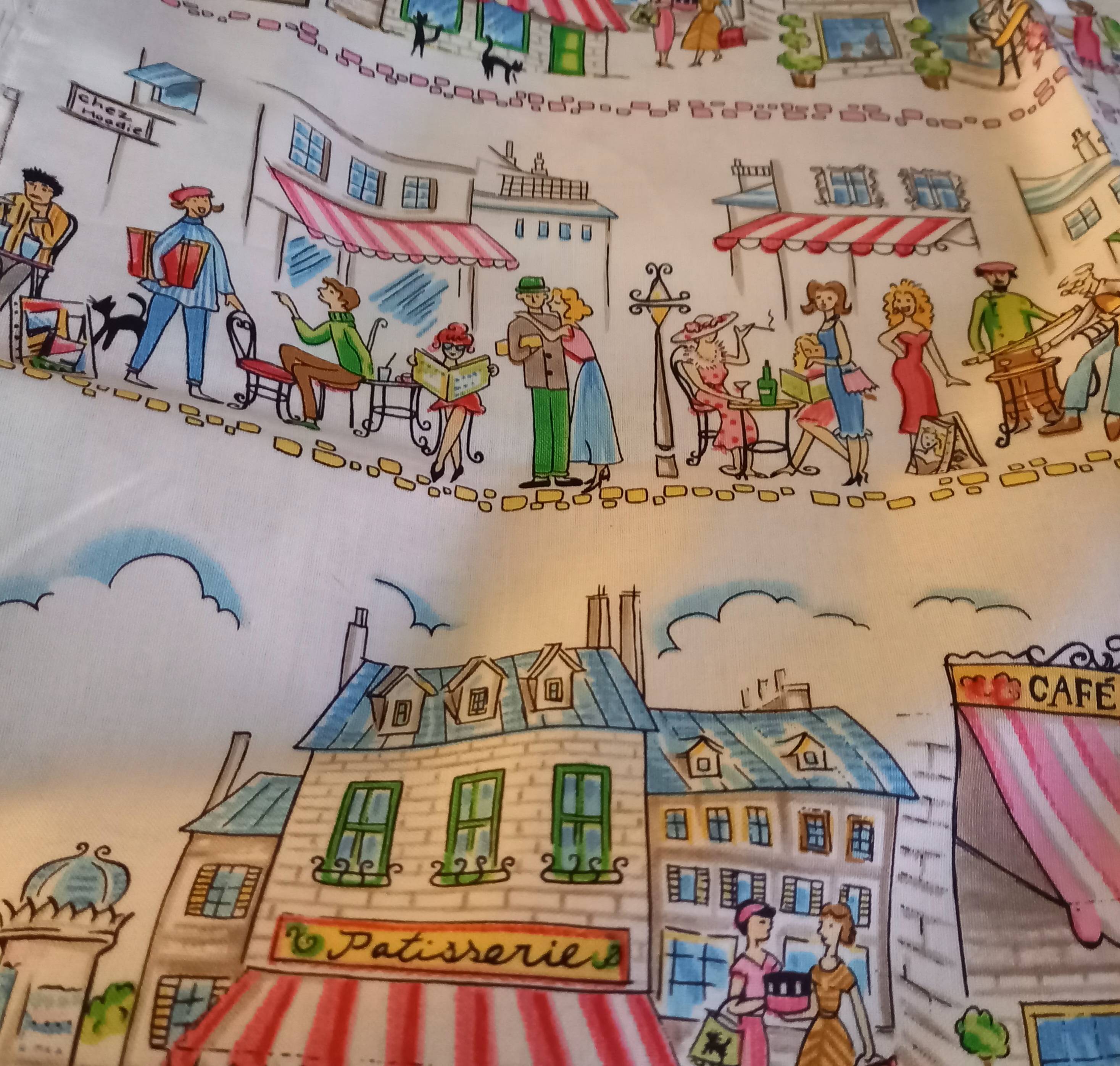 Tissu pur coton Scènes parisiennes de Michael Miller, USA Très bonne qualité pour robe et autres créations