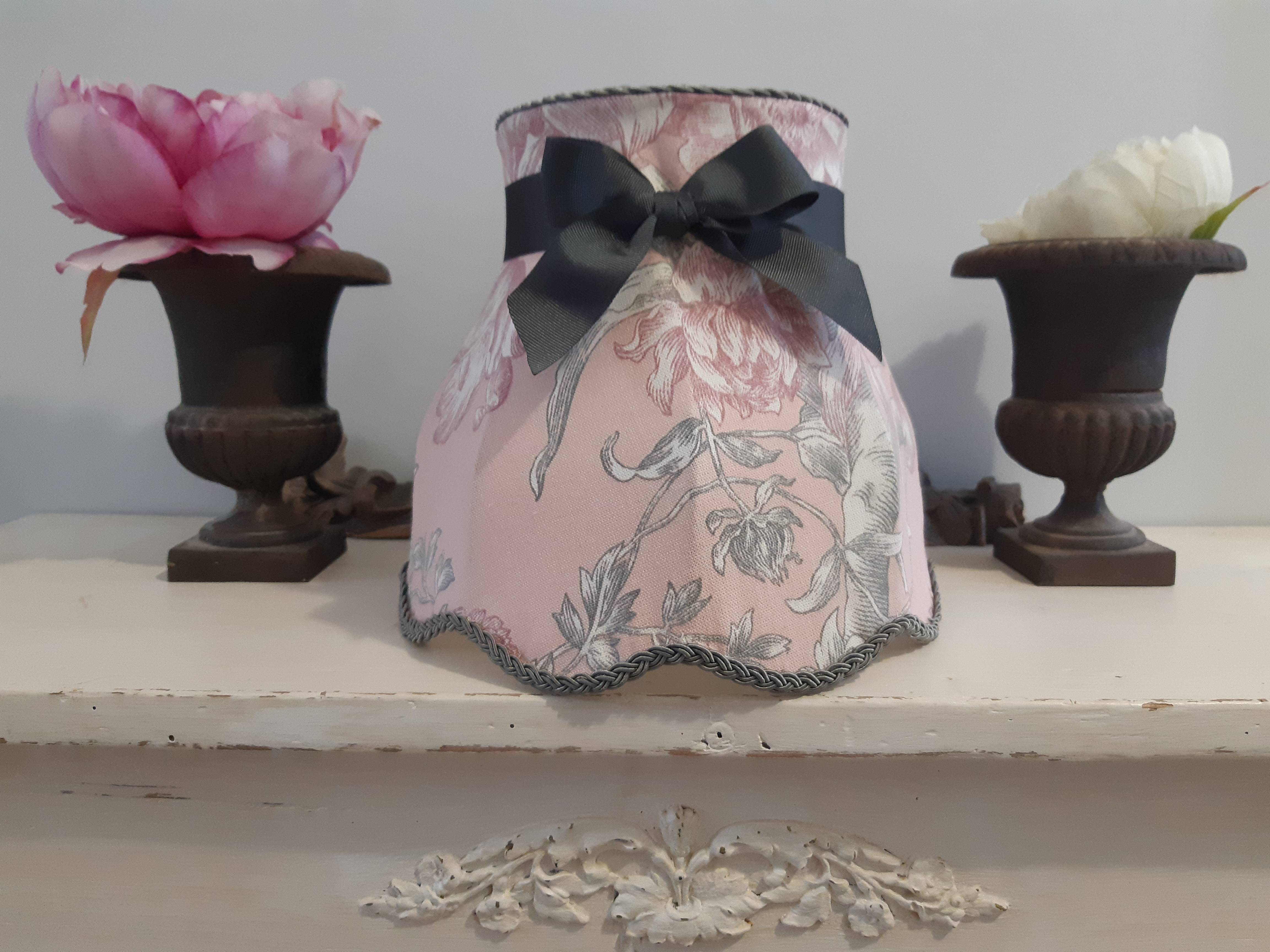 Abat jour toile de jouy fleurie