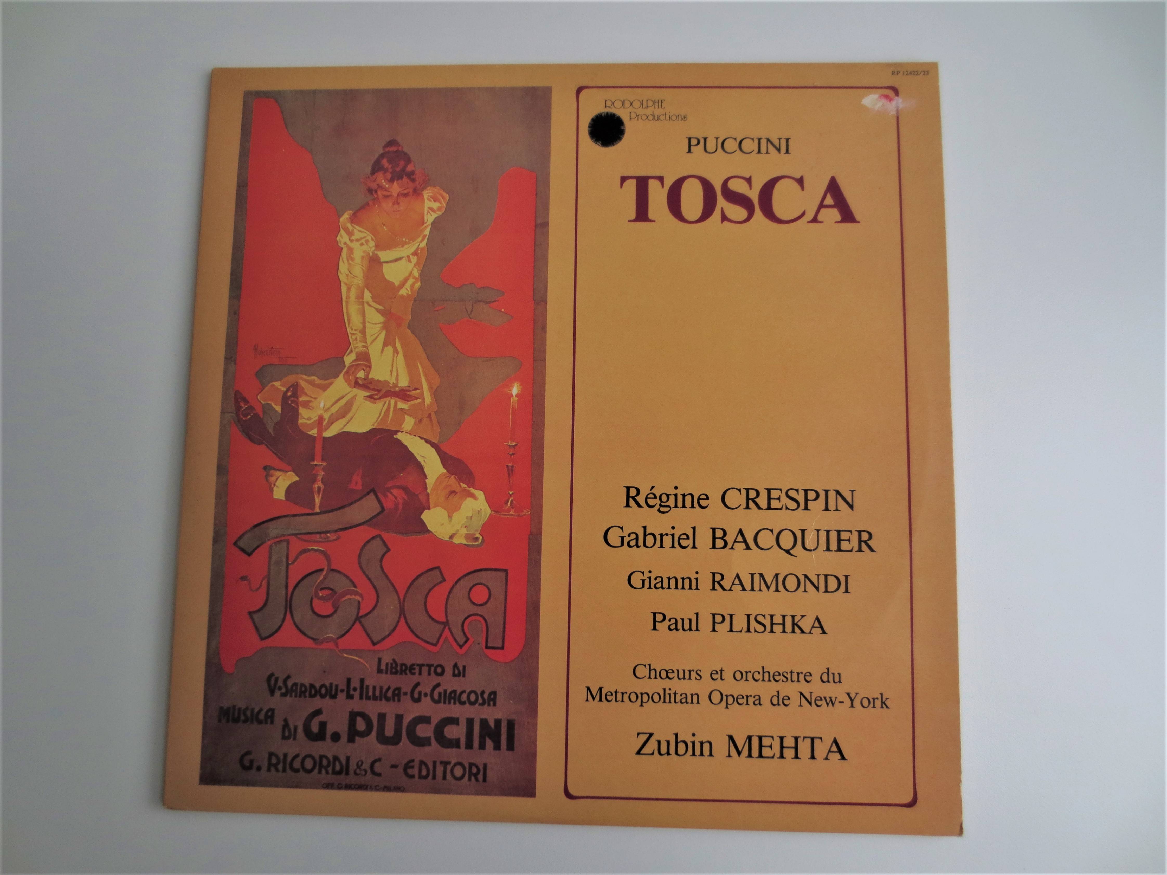 Vends 2 disques vinyle 33T : "Tosca", de Puccini
