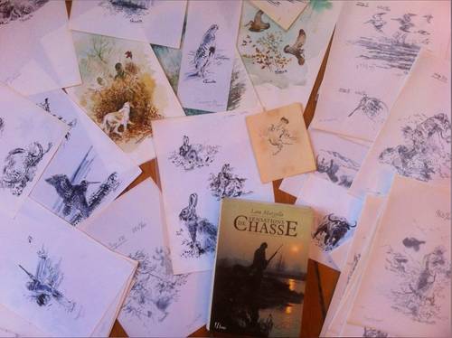Vends lot unique de 64 dessins et lavis