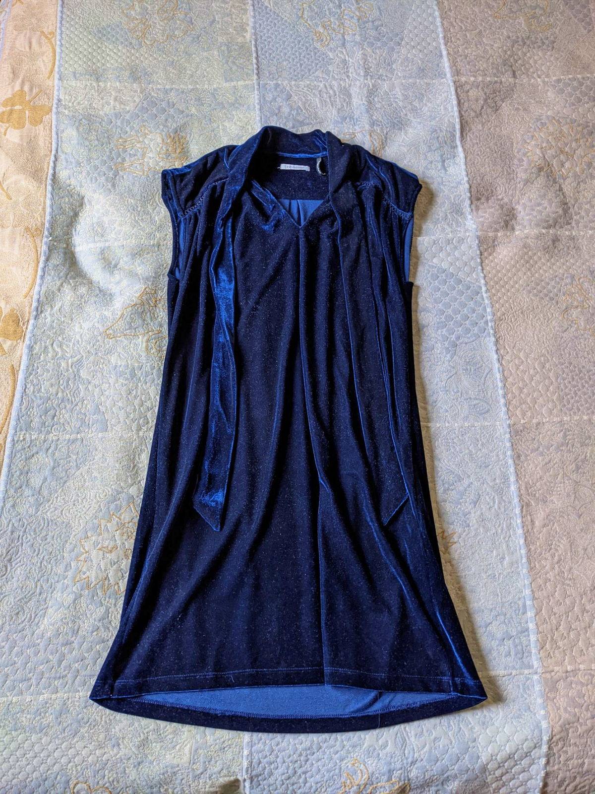 Robe velours bleu marine T40
