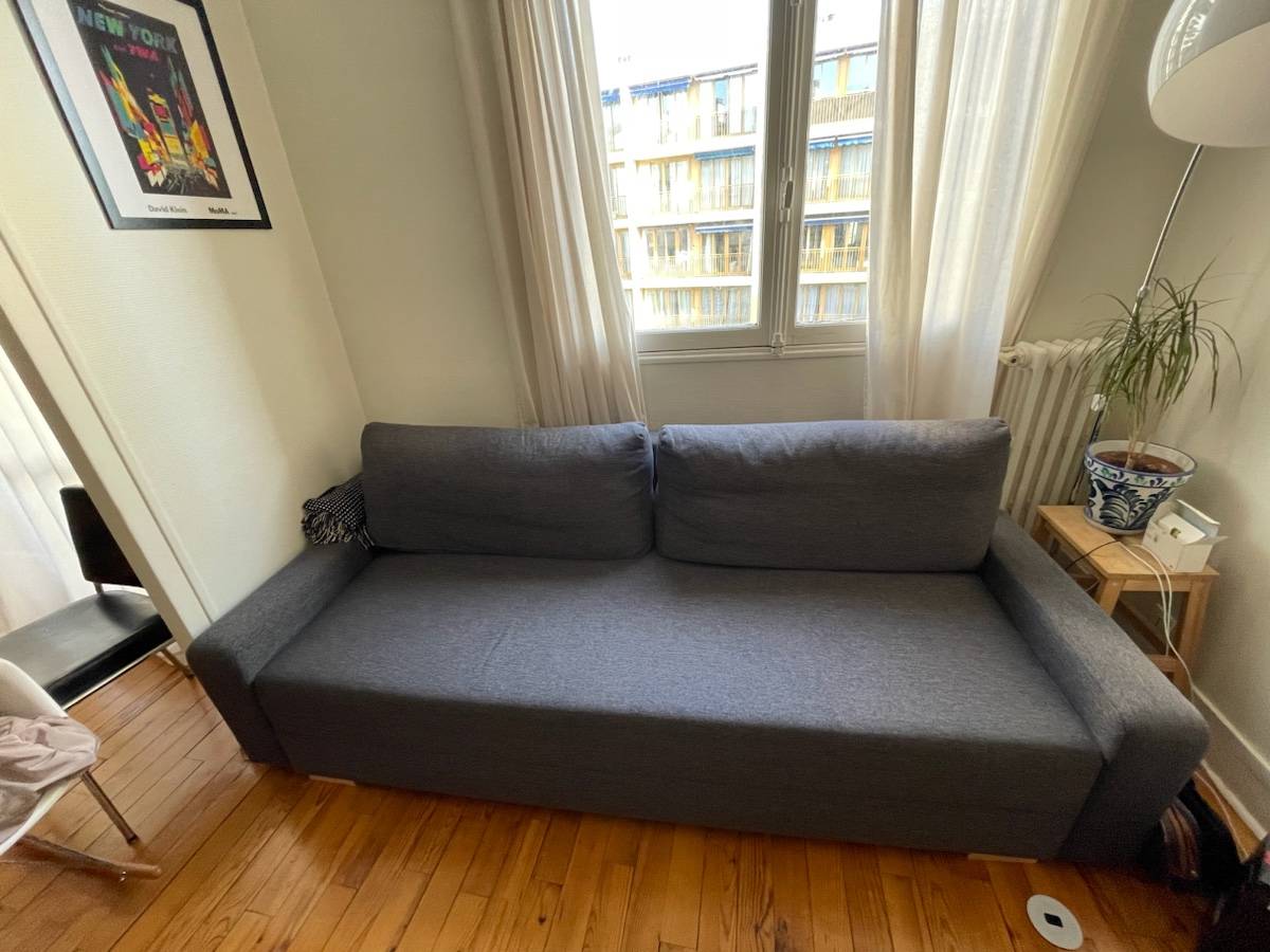 Canapé Convertible IKEA GRÄLVIKEN – Gris, 3 Places, Couchage Double – Occasion