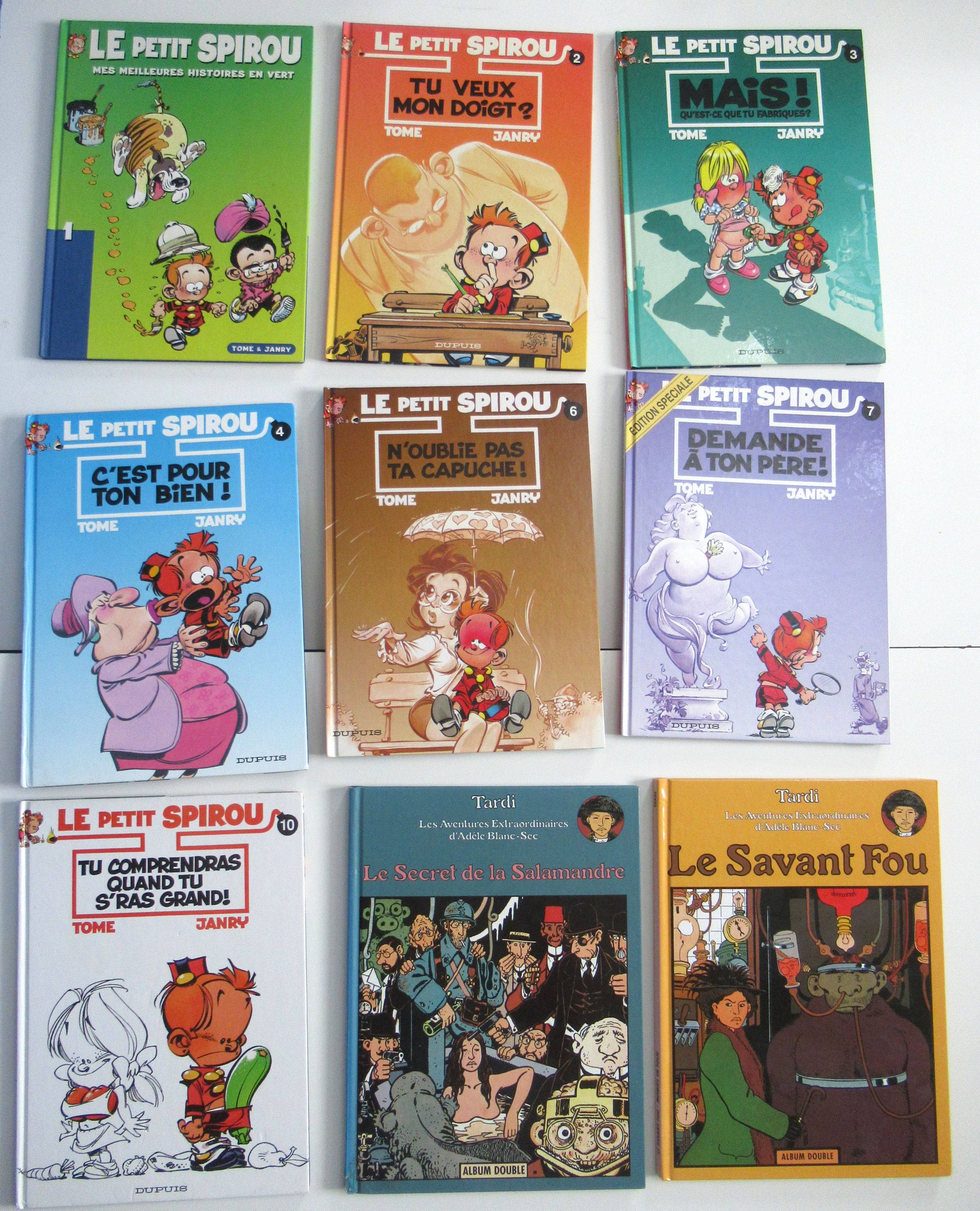 Vends 40 BD Titeuf, Alix, Petit Spirou, Scorpion, Adele Blanc Sec, voir liste