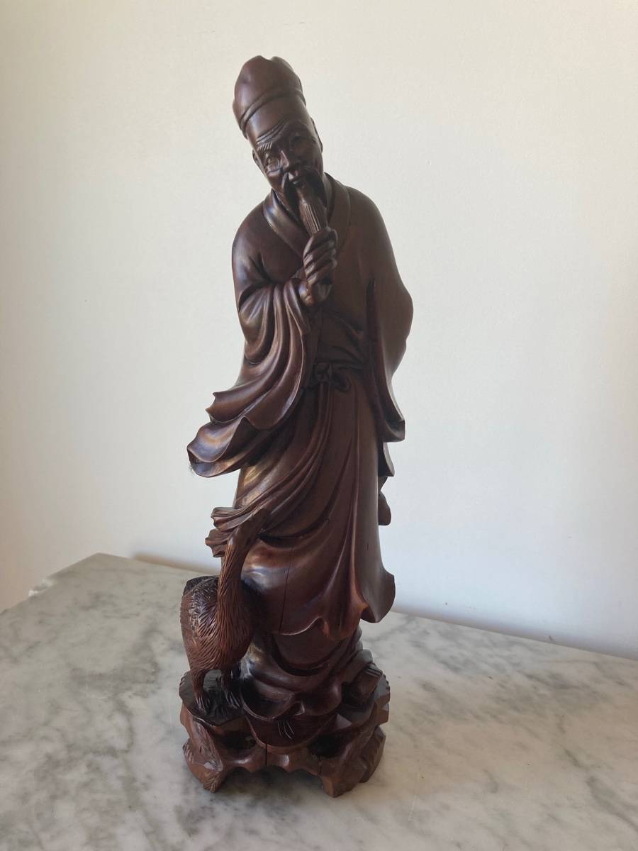 Vends antique statuette en bois de rose