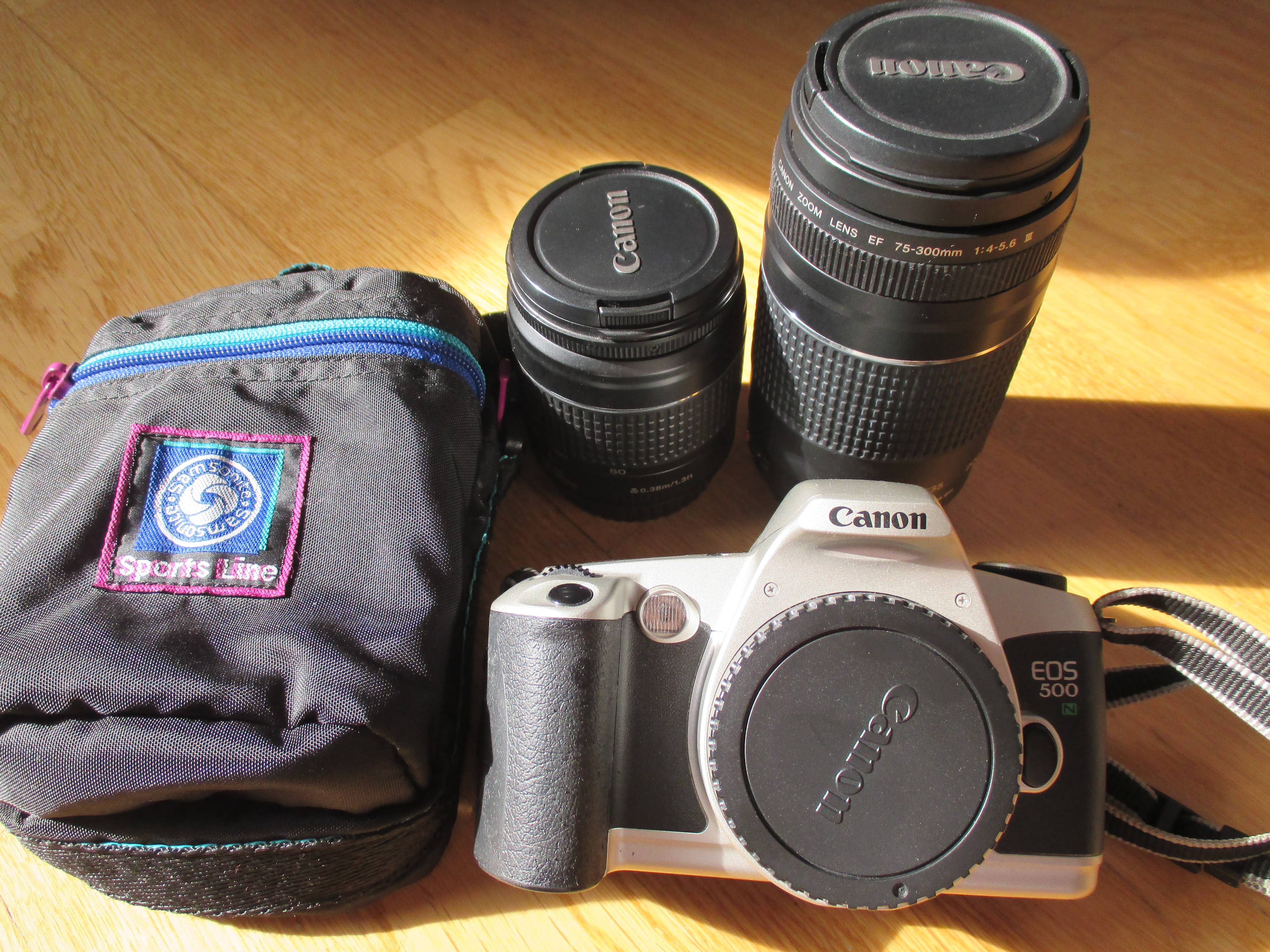 Vends appareil photo reflex Canon EOS + 2 objectifs