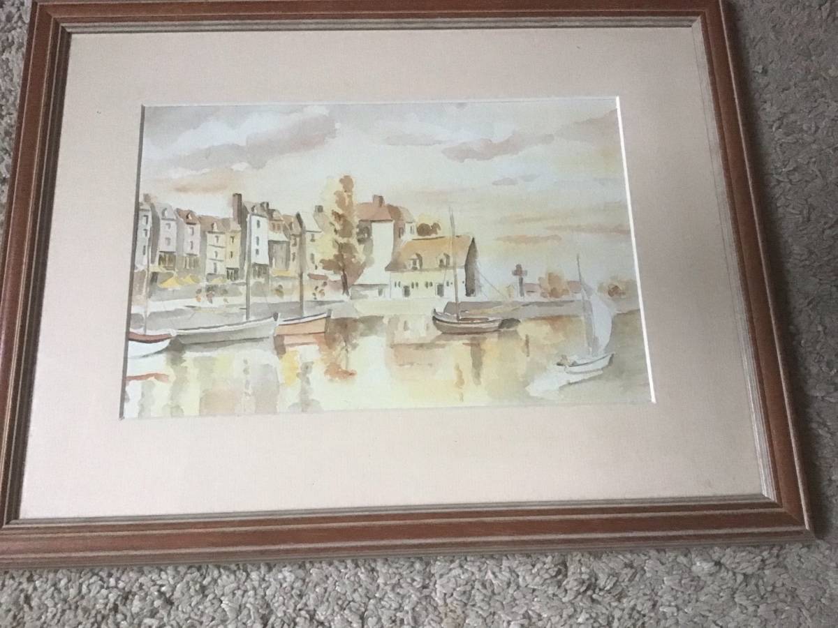 Vends aquarelle Port de Honfleur