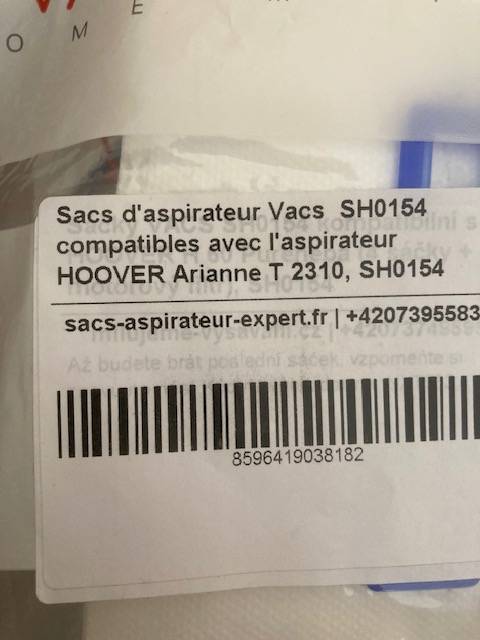 Vends sacs aspirateur neufs