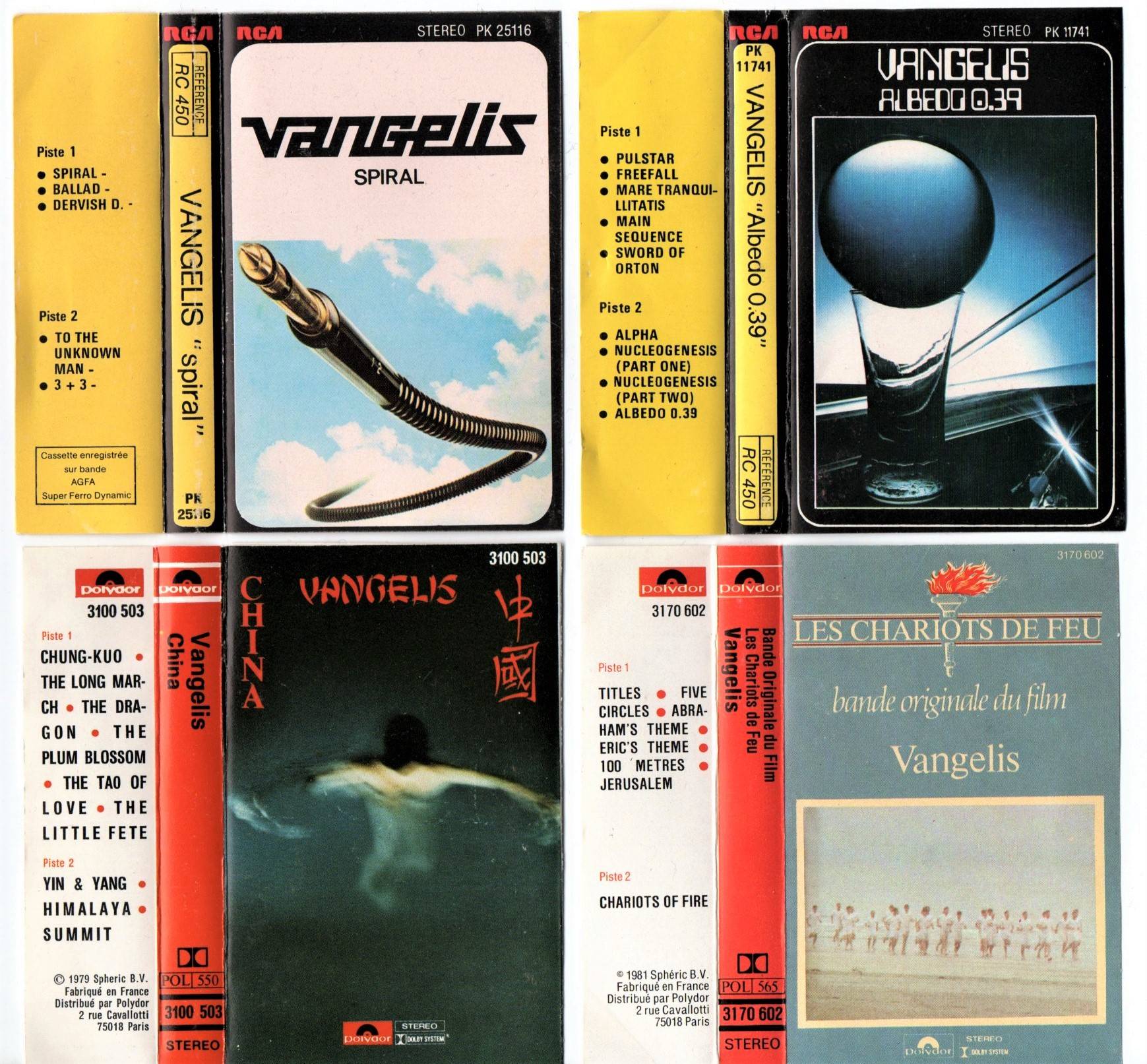 Vends lot de neuf K7 audio de Vangelis sur Gens de Confiance