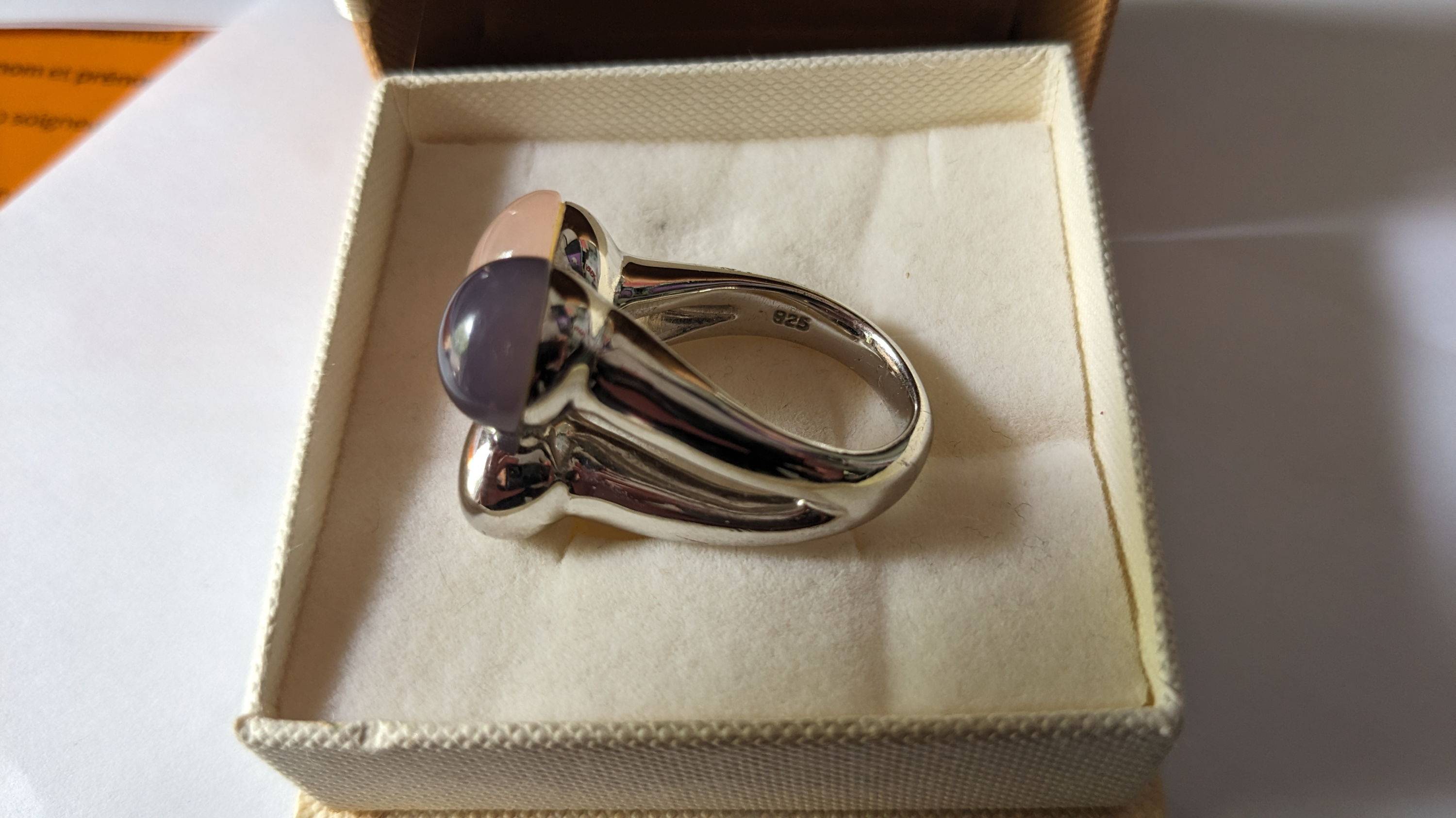 Bague En Argent 925 Avec Pierre Mauve - Taille 54, Occasion, Bijou Argenté Sans Marque