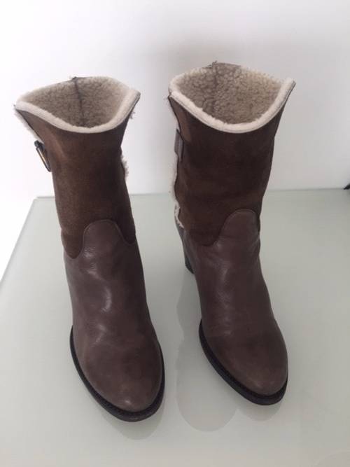 Vends bottines chaudes et élégantes en cuir souple - Pointure 36