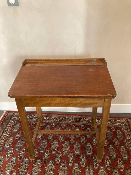 Vends bureau écolier pupitre bois et encrier