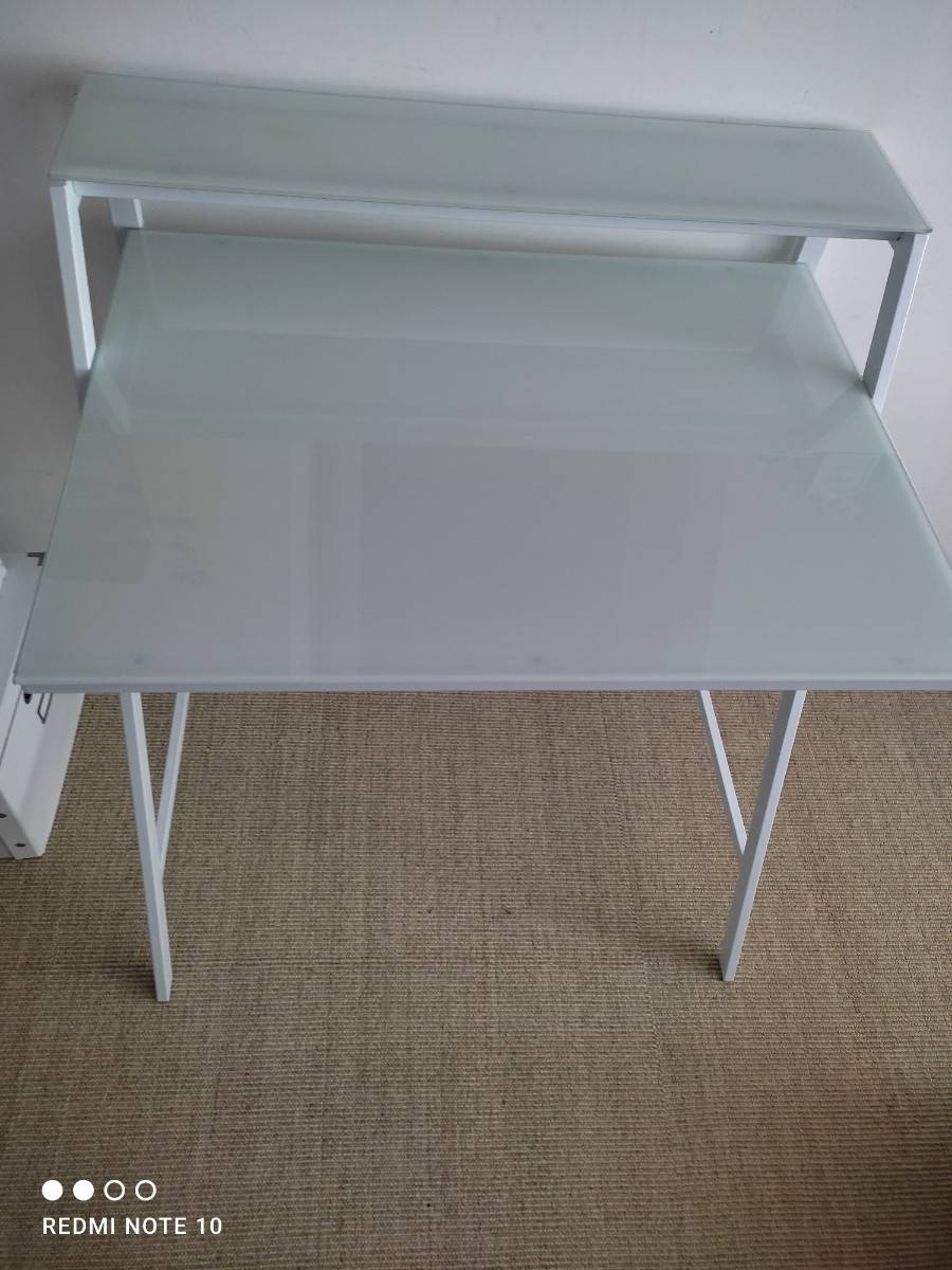 Vends bureau verre et acier