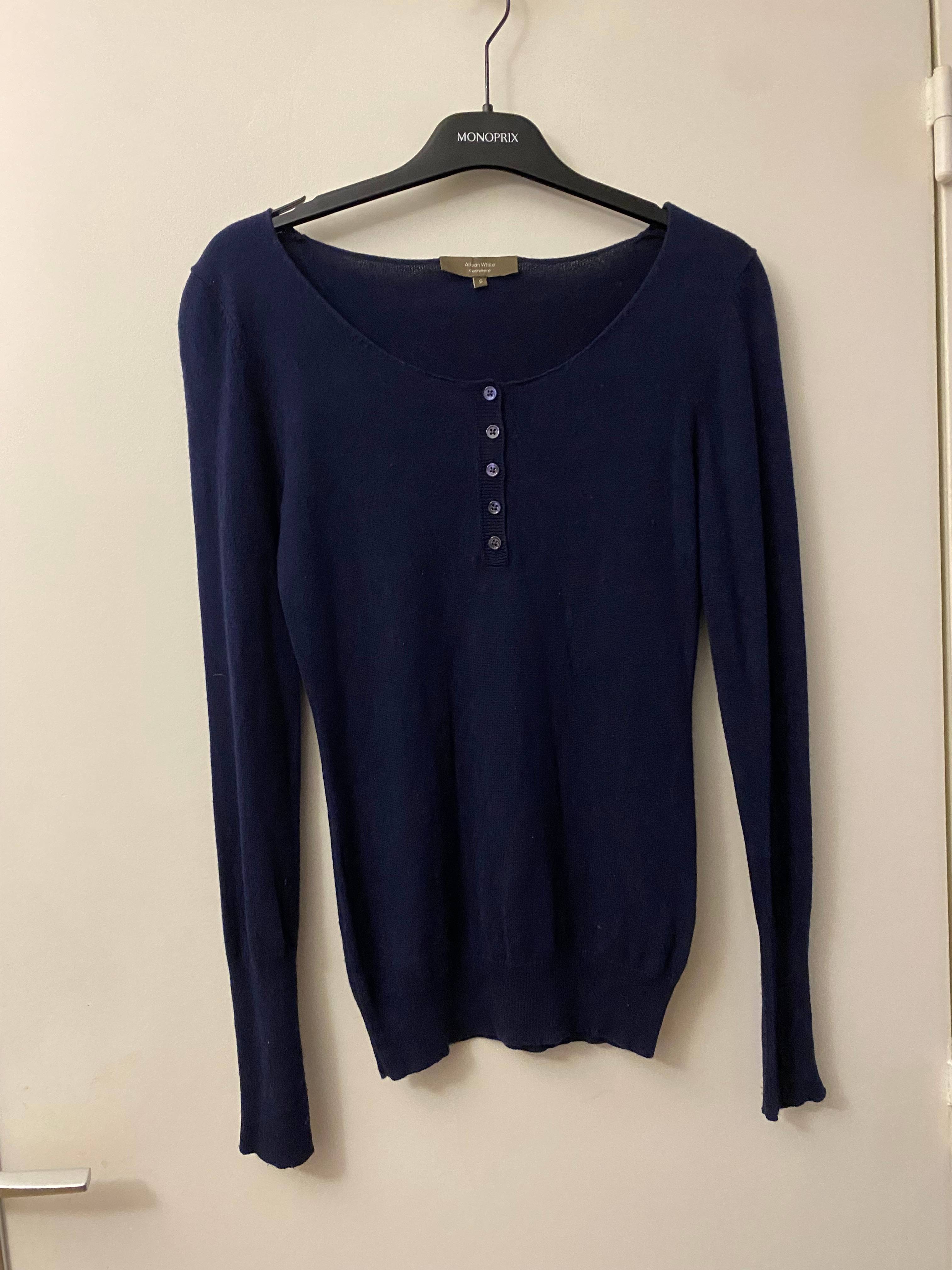 Vends pull cachemire marine - Allison White Taille S