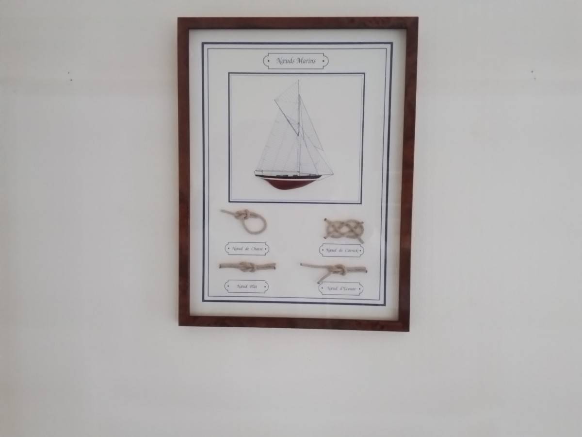 Vends cadre de nœuds marins avec figure de voilier et sa coque en relief