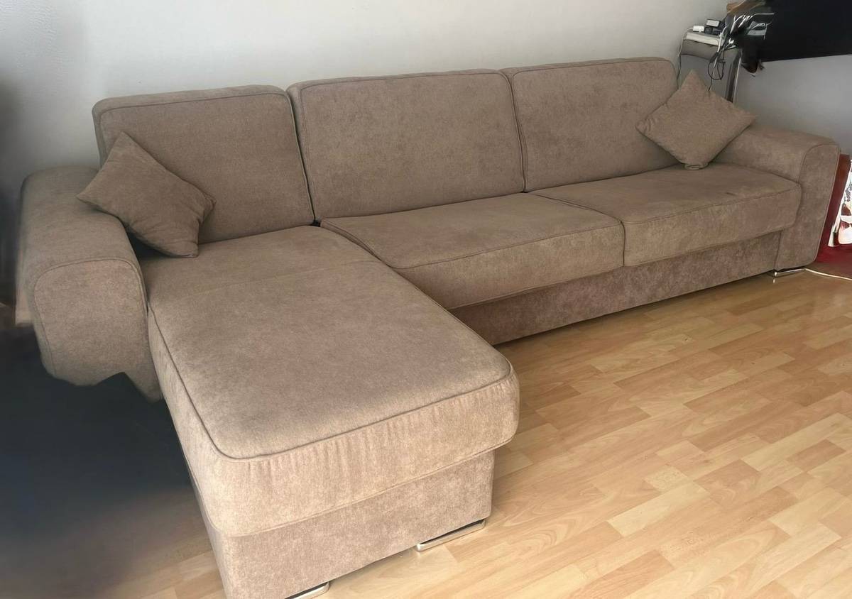 Canapé D'angle En Tissu Jaune, Très Bon état, Plus De 4 Places, Moderne