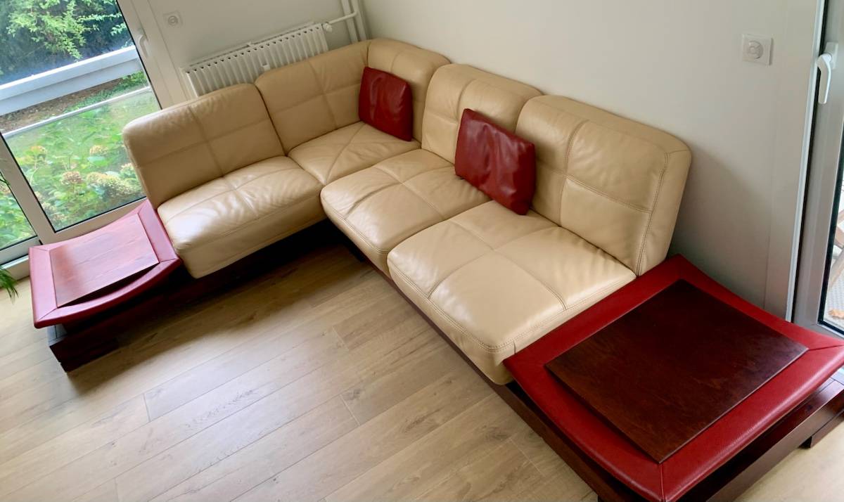 Canapé D'angle En Tissu Jaune, Très Bon état, Plus De 4 Places, Moderne
