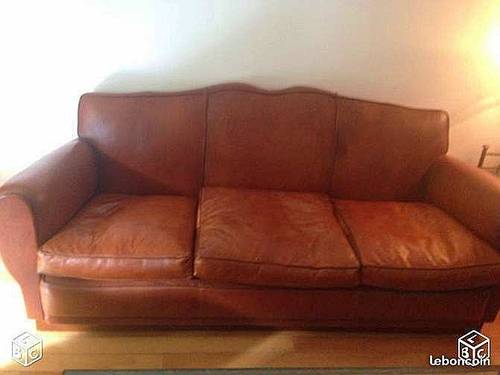 Vends canapé en cuir 3 places