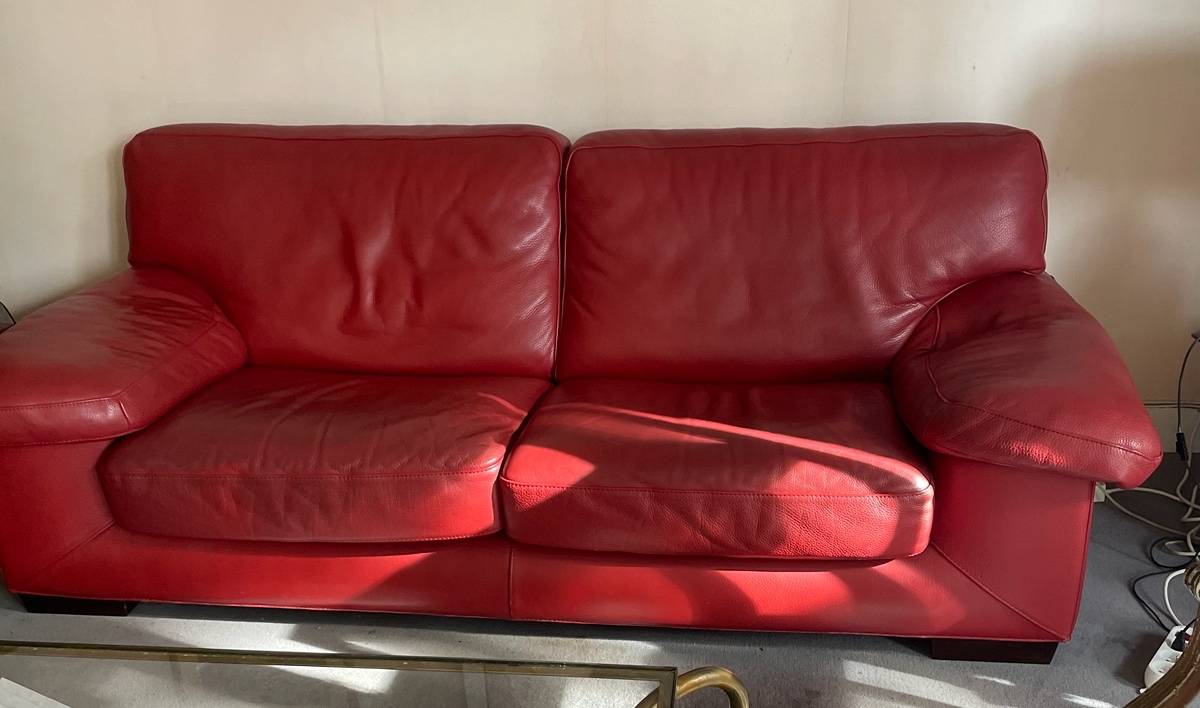 Canapé Roche Bobois 4 places en cuir marron- Gamme Ultimate (D'occasion