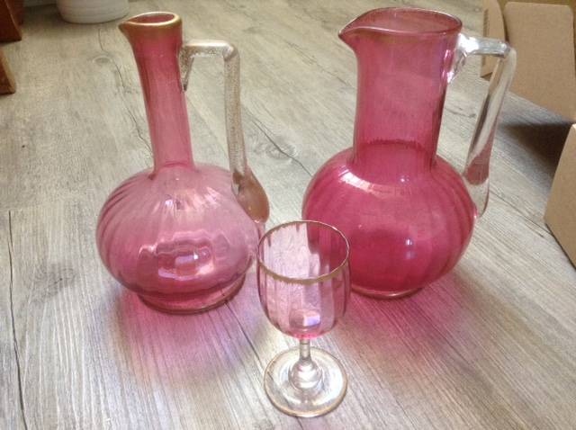 Lot De 25 Perles Anciennes En Verre Vieux Rose - Fond De Stock Indien - Occasion à Nettoyer