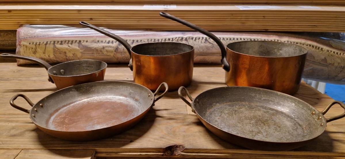 Vends casseroles et poêles en cuivre