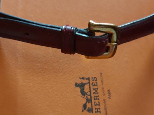 Vends ceinture Hermès, cuir bordeau, taille 36