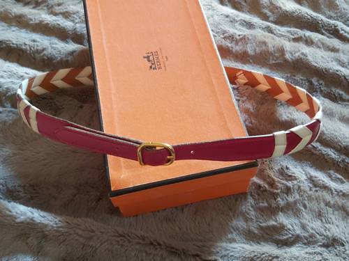 Vends ceinture Hermès, rouge et blanche - Taille S