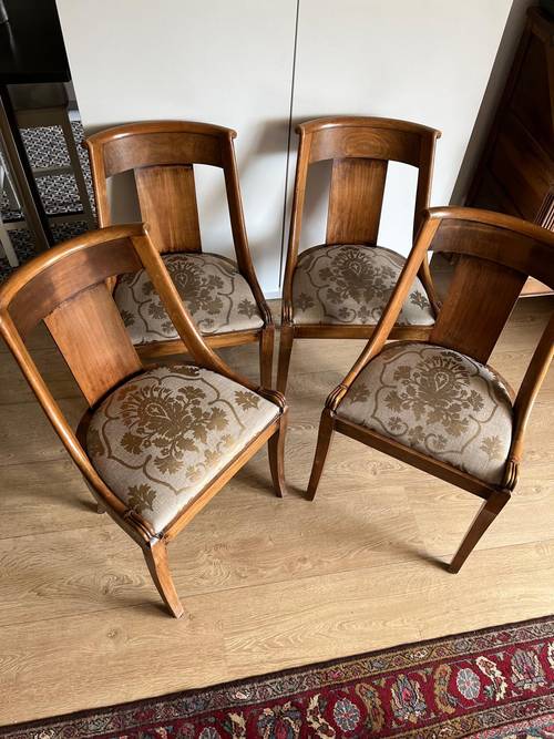 Vends 4 chaises de style Empire. Meuble ancien antiquité