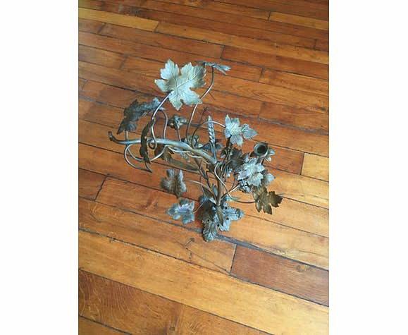 Vends Chandelier bougeoir ancien en métal style bronze ou laiton
