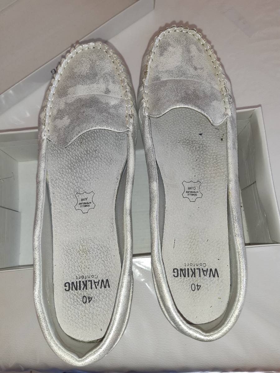 Vends chaussures mocassins gris